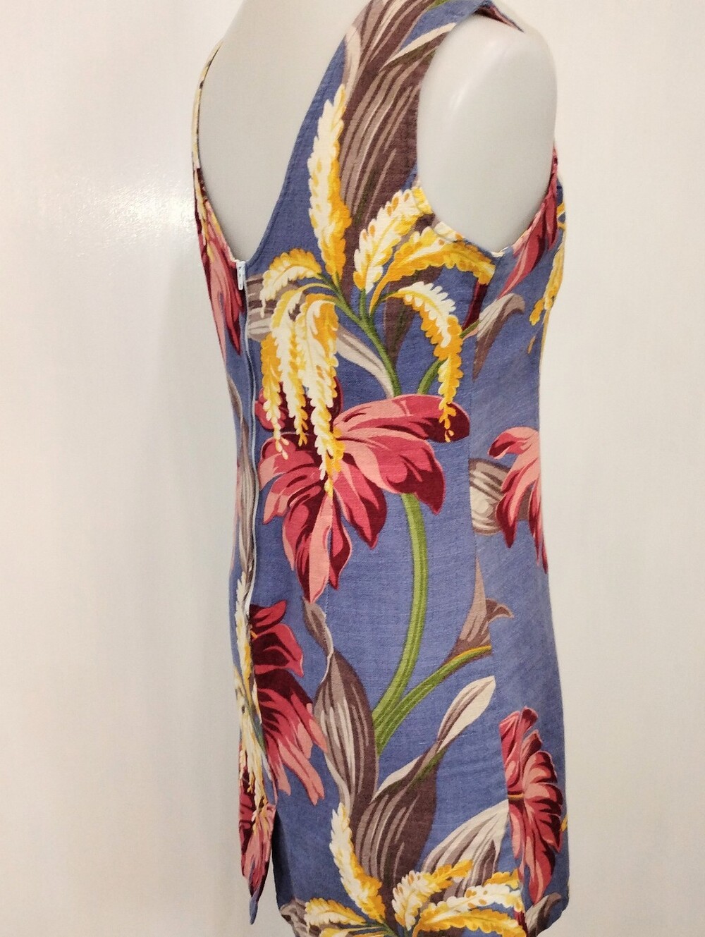 HAWAIIAN BARK CLOTH SUMMER DRESS - Picture 3 of 7